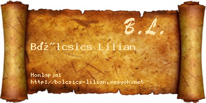 Bölcsics Lilian névjegykártya